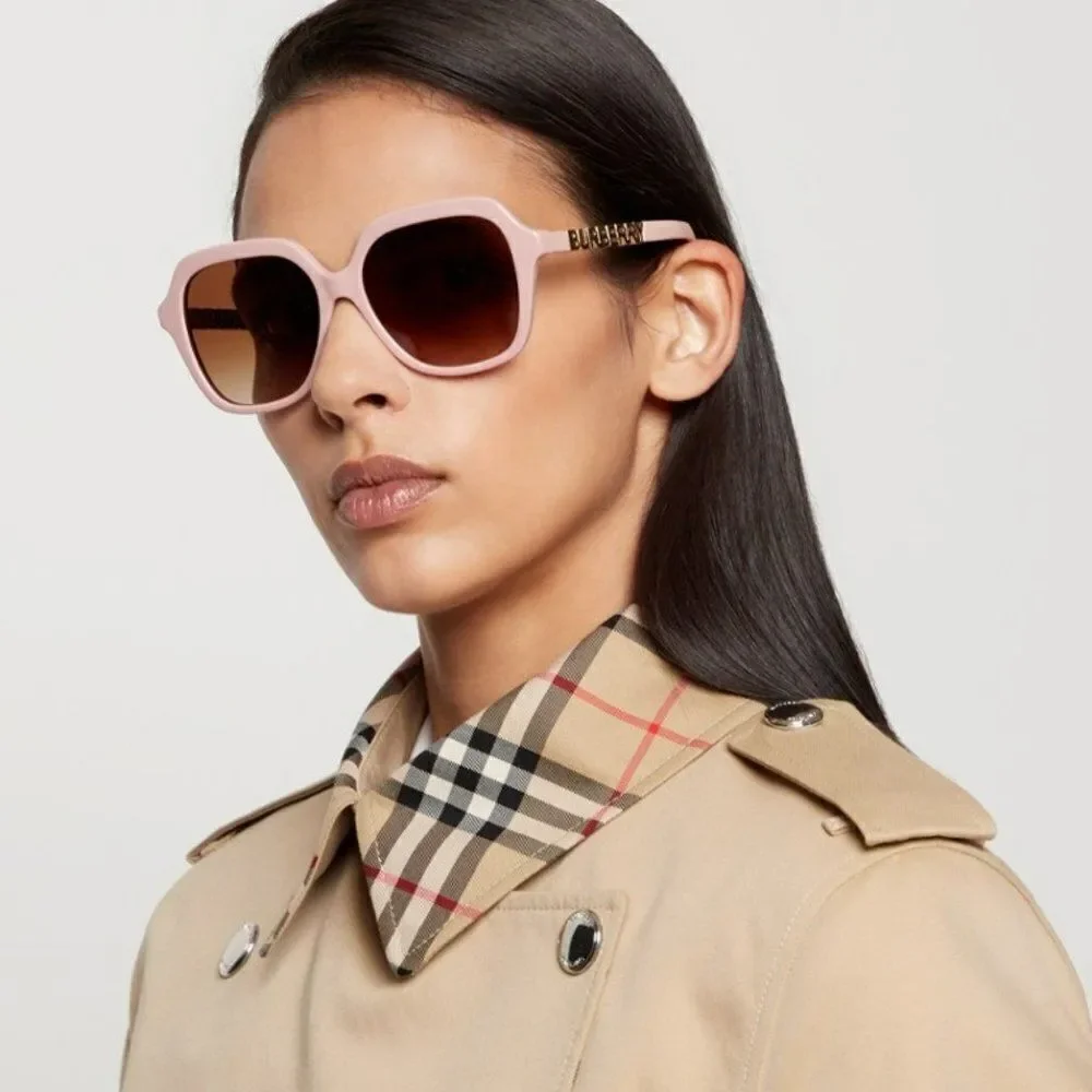 SALE! NEW Burberry BE4389 406113 Pink Brown Oversized Square Women Sunglasse